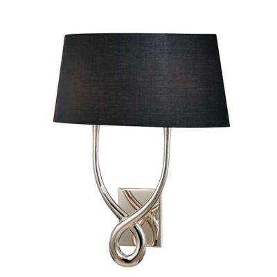 2-Light Wall Sconce with Fabric Shade in Silver/Black - Bed Bath & Beyond